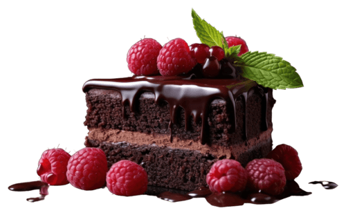 Pastel de chocolate con frambuesa