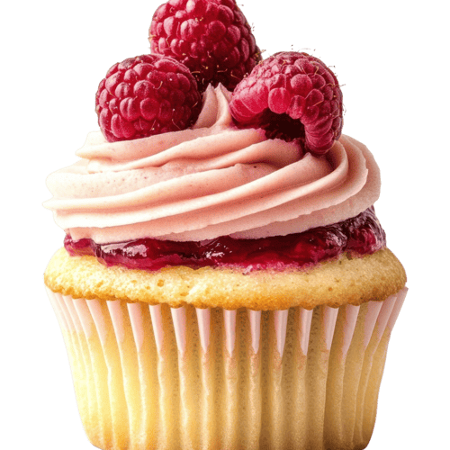 raspberry-cupcake-with-pink-frosting Cupcake de frambuesa